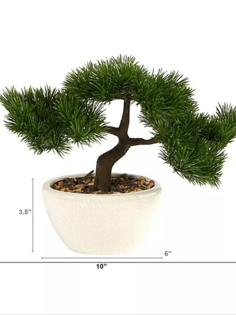 Artificial Mini Bonsai Tree in White Ceramic Plante 10 "